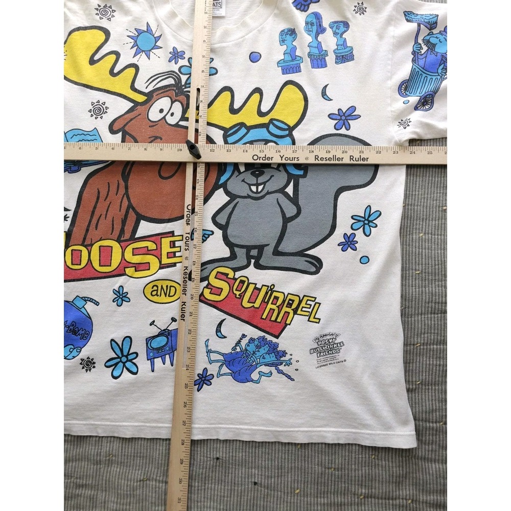 Vintage 1990s Rocky And Bullwinkle And Friends‎ Show AOP T-shirt Wild Oats XL - Picture 13 of 14